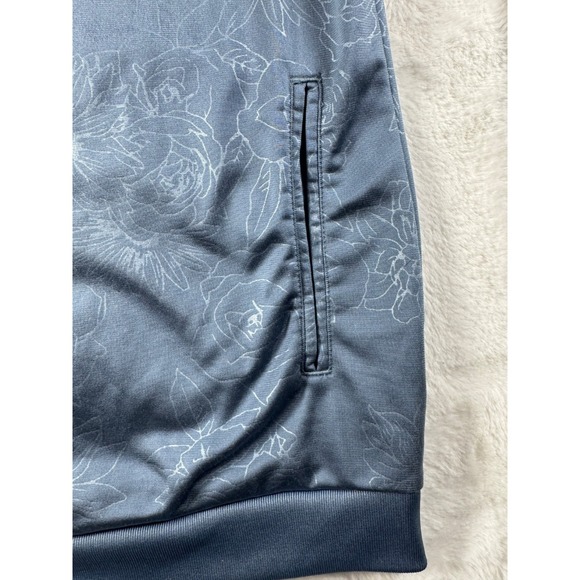 Adidas Embossed Print Track Jacket Full Zip Climalite Women's Blue Gray size XL - Picture 3 of 9